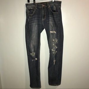 Distressed Medium Wash Jeans